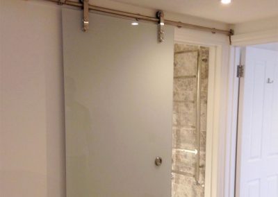 sliding glass bathroom door