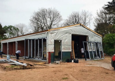 The start of an aluminium bi-folding door supply and installation at Camborne